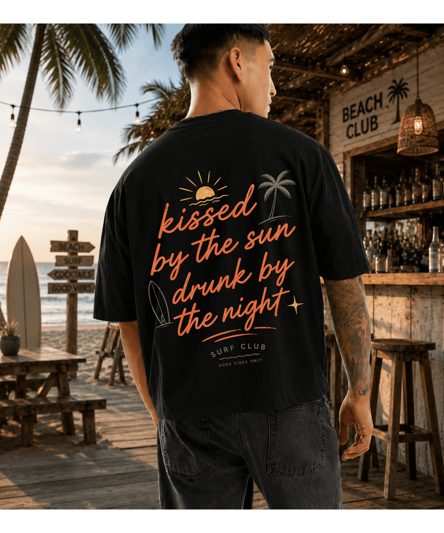 Kissed by the Sun, Drunk by the Night Oversized T-Shirt