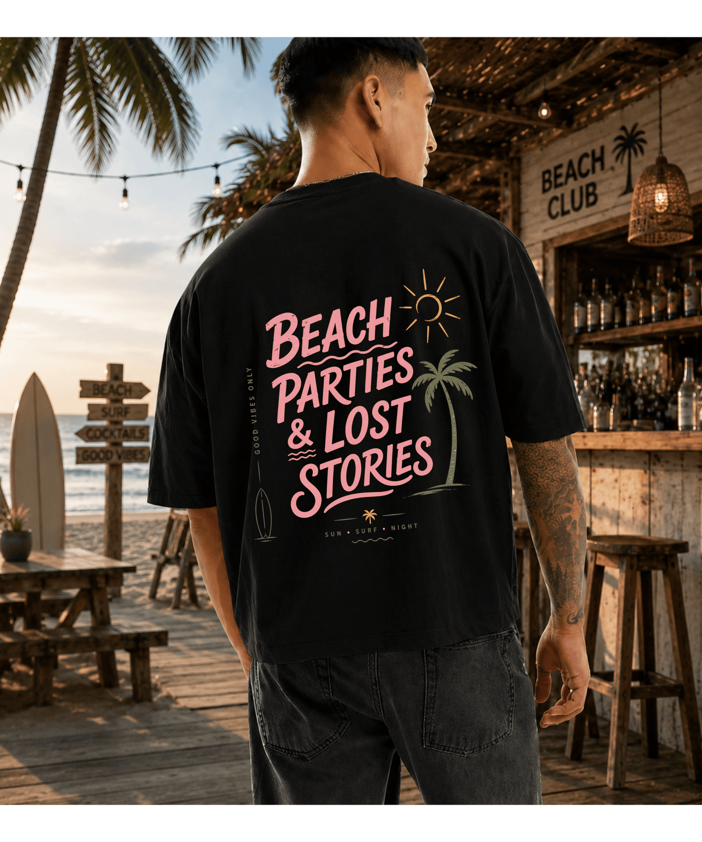 Beach Parties & Lost Stories Oversized T-Shirt